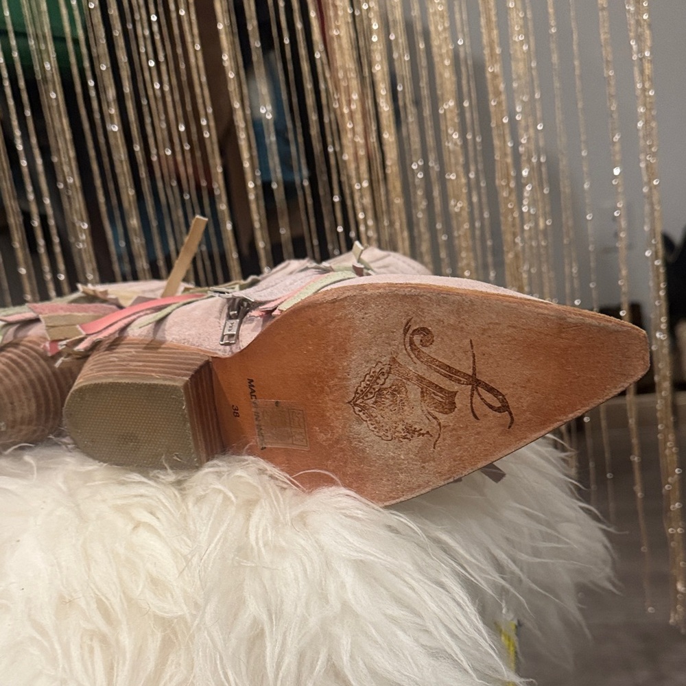 Free People Flawless Fringe Western Suede Ankle Boots - Picture 5 of 7